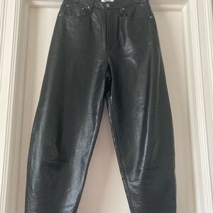 Agolde Black Leather Pants